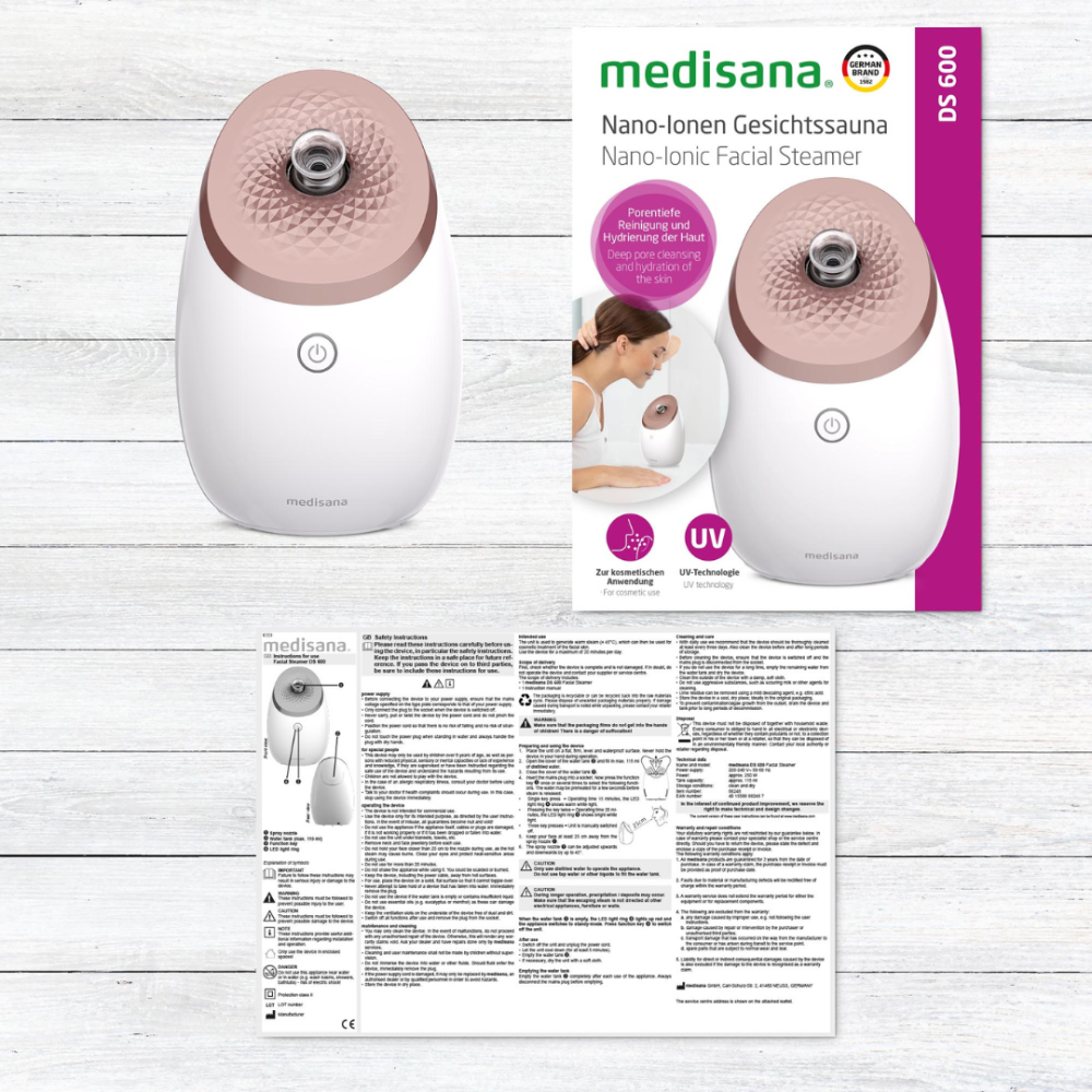 Наноіонний розпарювач для обличчя Medisana DS 600