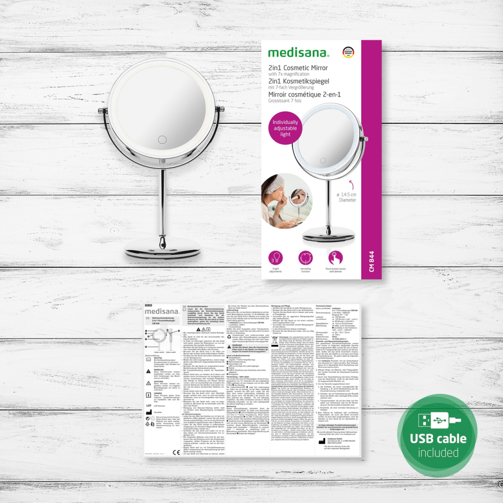 Косметическое зеркало 2-в-1 Medisana CM 844