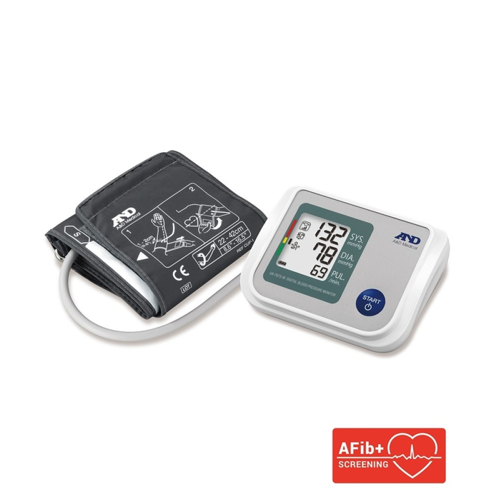Тонометр автоматичний AFib+ з адаптером мережі та манжетою на плече 22-42 см AND UA-767 S-W