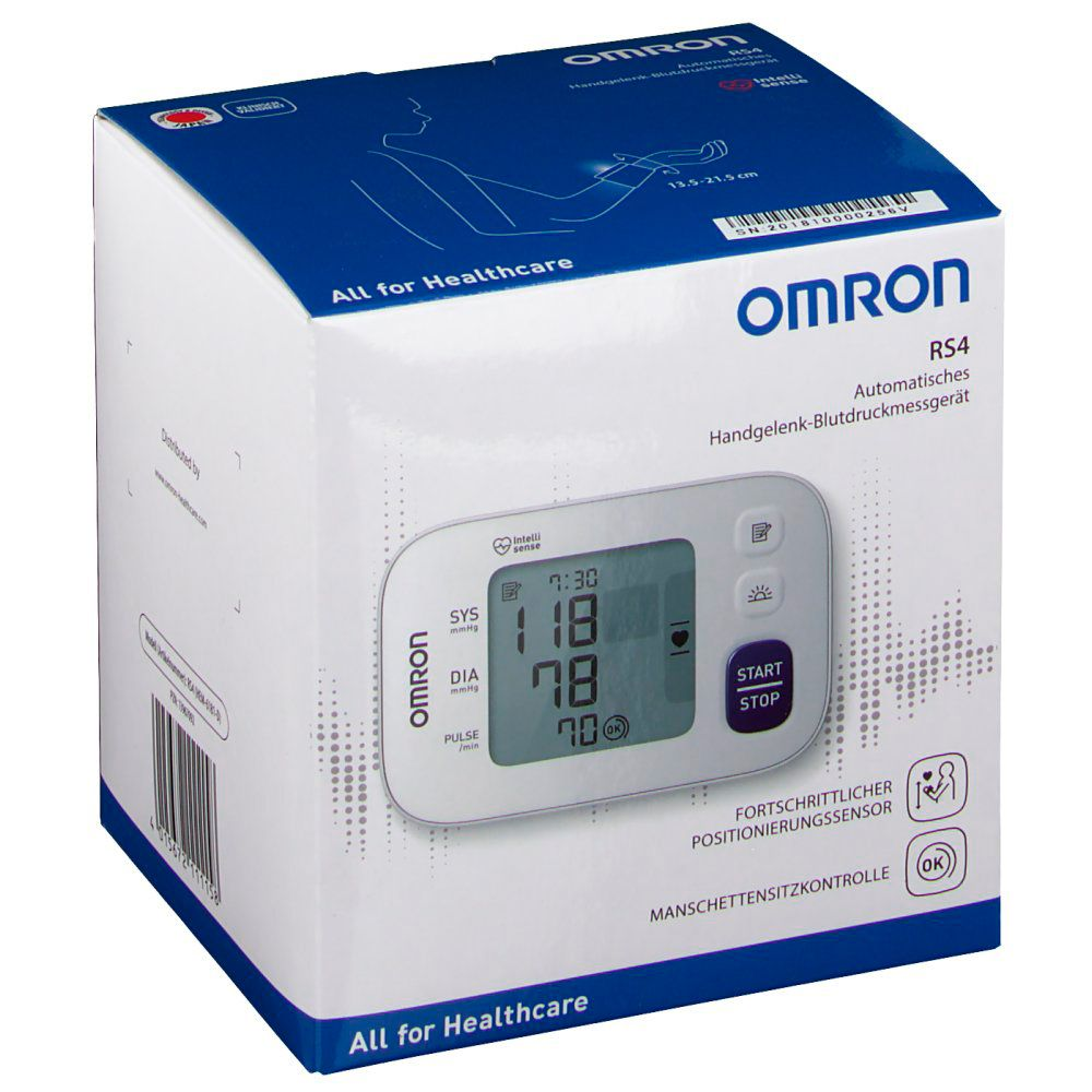 Тонометр автоматичний з манжетою на зап'ястя 13,5-21,5 см Omron RS4