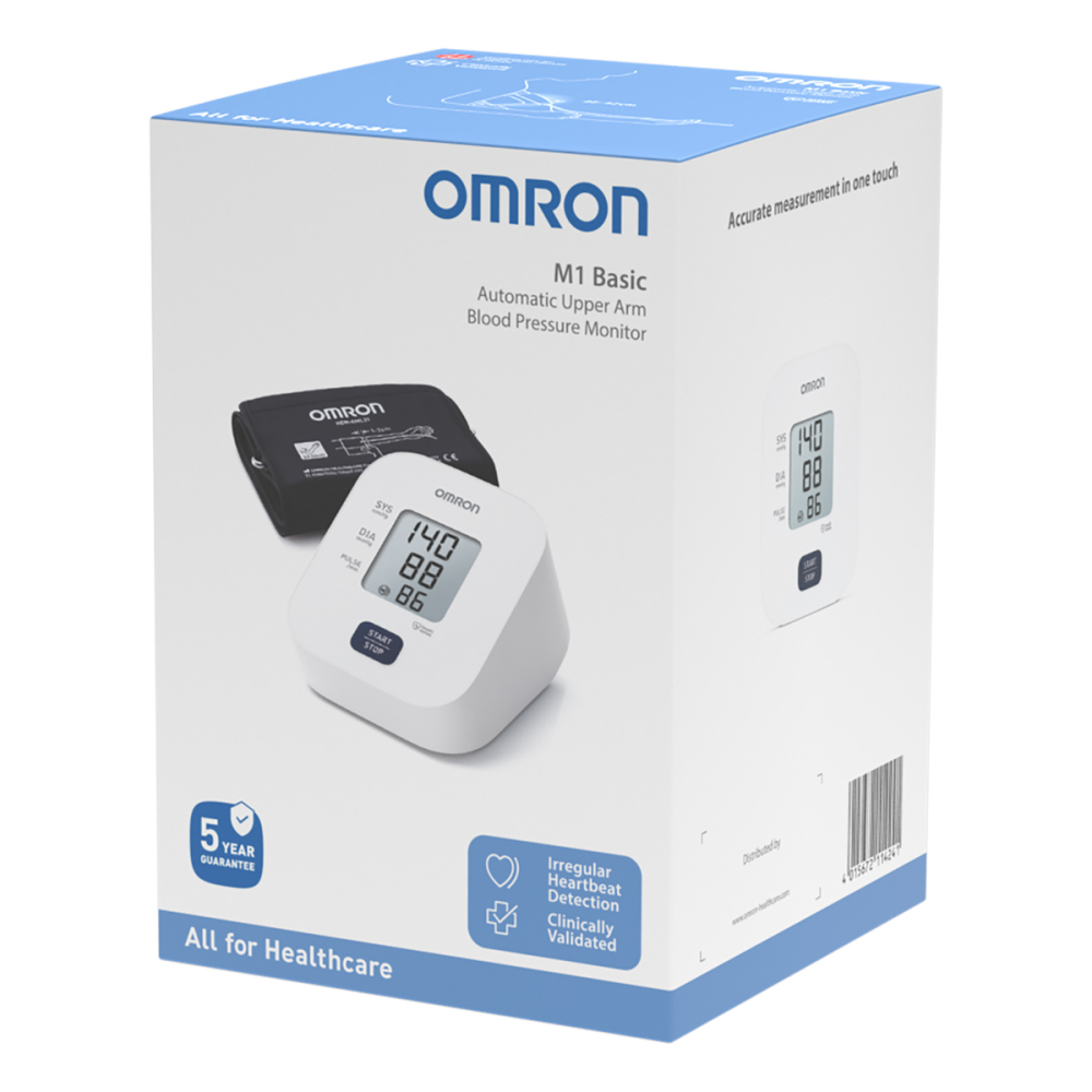 Тонометр автоматичний з віялоподібною манжетою на плече 22-42 см Omron M1 Basic