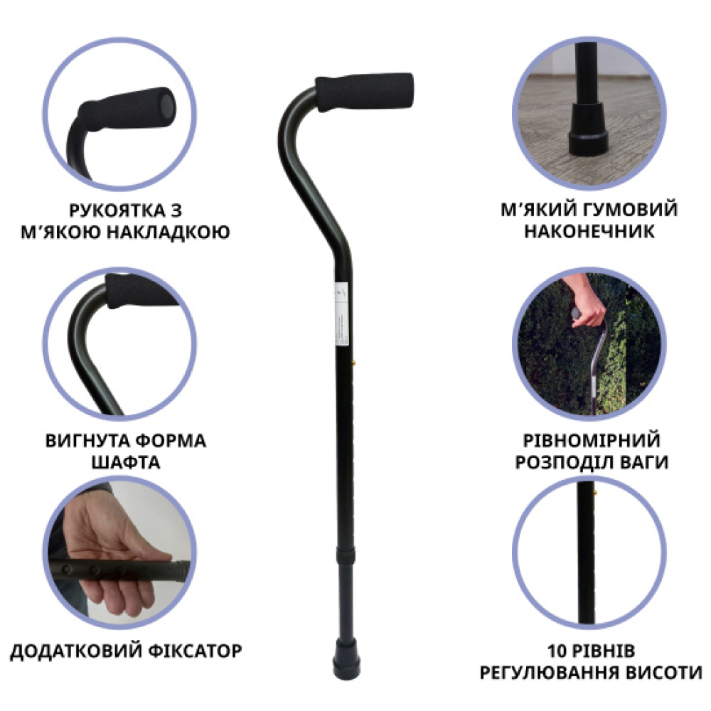 Трость алюминиевая телескопическая Doctor Life 10100BL