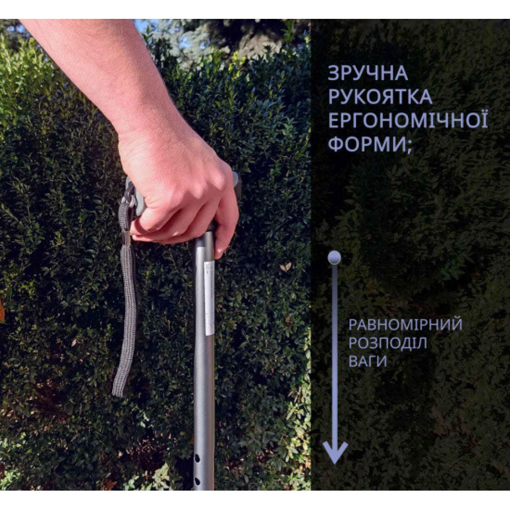 Палиця алюмінієва телескопічна Doctor Life 11874G сірий