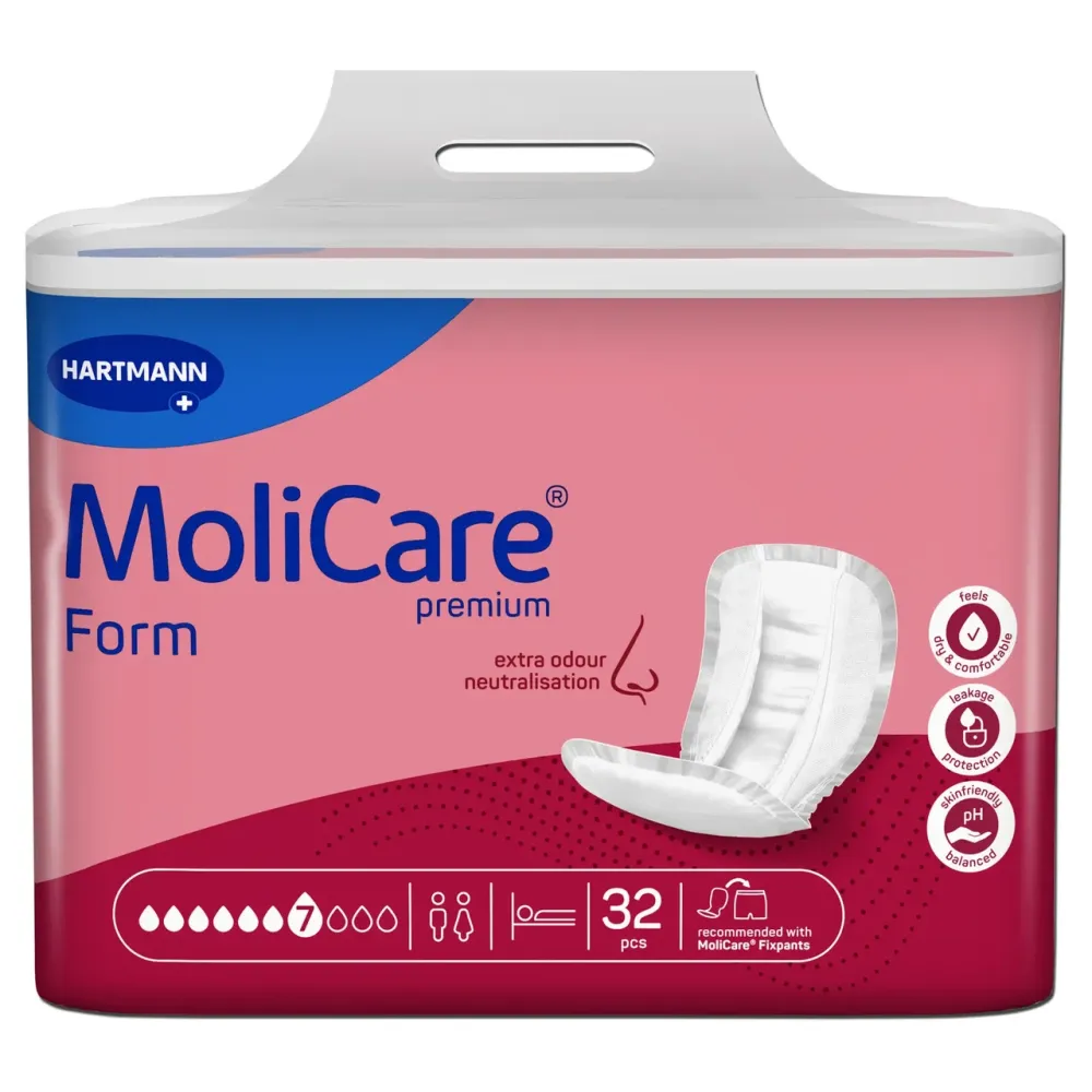 Прокладки анатомической формы при недержании мочи и кала MoliCare Premium Form 7 капли (32 шт)
