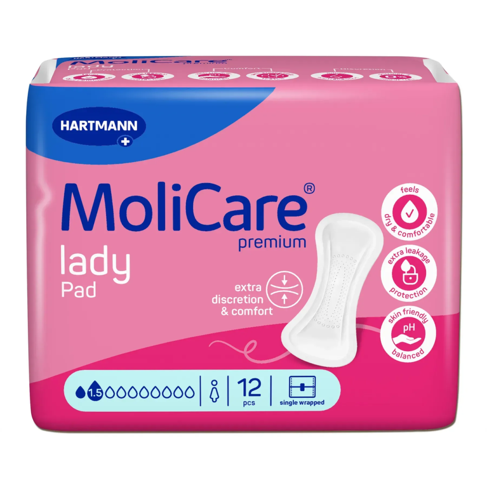 Абсорбуючі прокладки при легкому нетриманні сечі MoliCare Premium lady pad 1,5 краплі (12 шт)