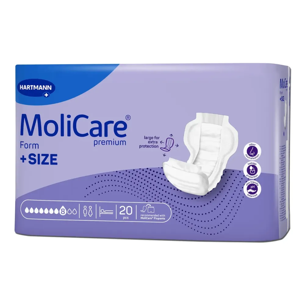 Прокладки анатомической формы при недержании мочи и кала MoliCare Premium Form +SIZE 8 капли (20 шт)