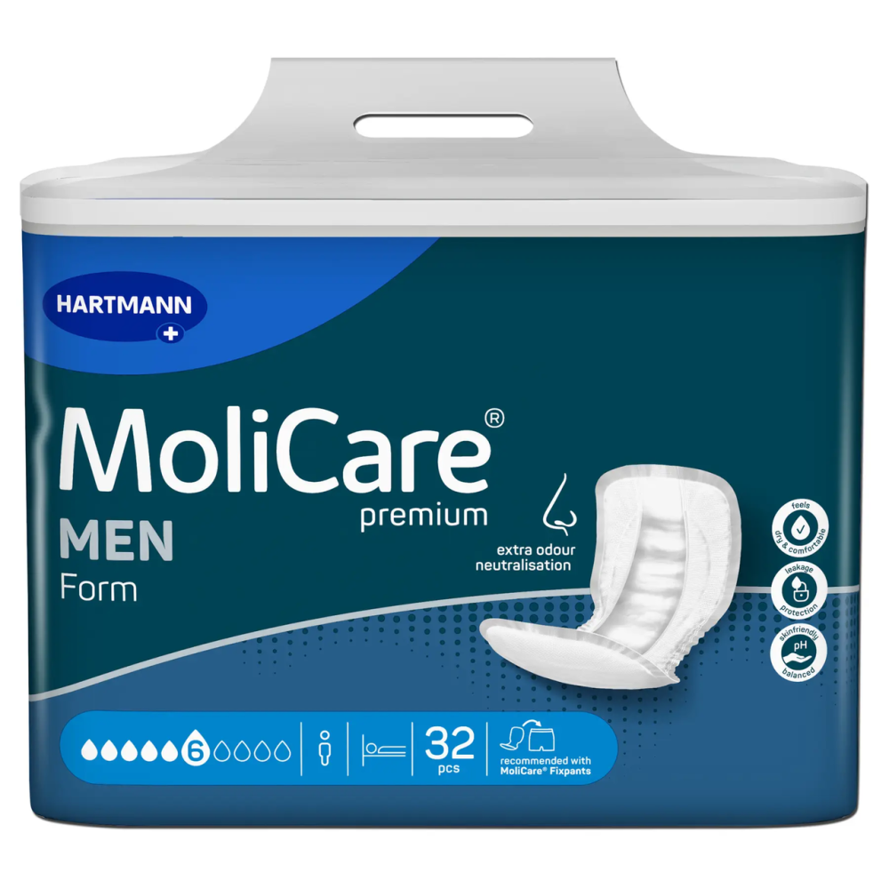 Прокладки анатомічної форми у разі нетримання MoliCare Premium Form MEN 6 крапель (32 шт)