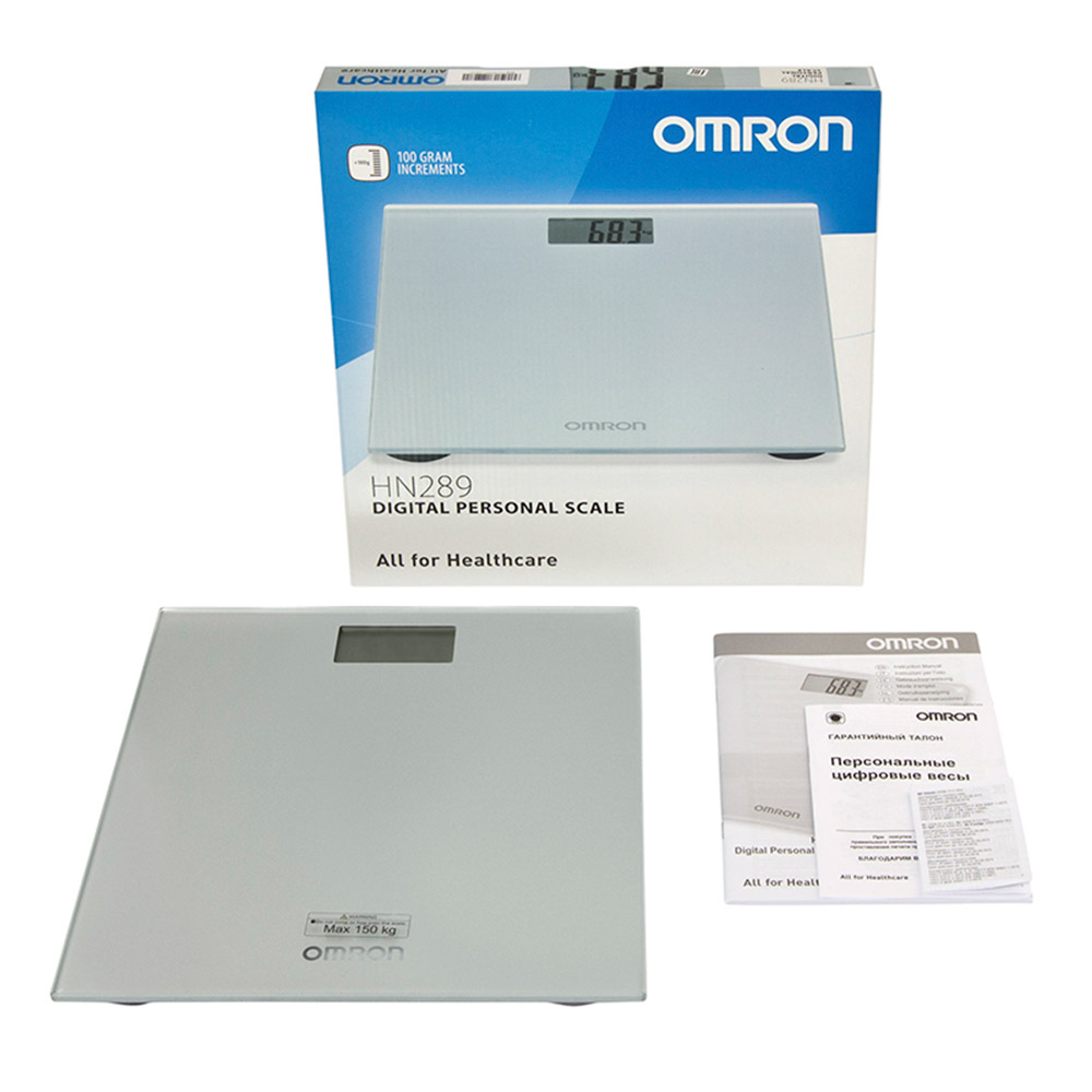 Весы напольные электронные (шелковисто-серый) Omron HN-289 Silver