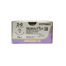 Хирургическая нить Ethicon Викрил Плюс (Vicryl Plus) 2/0, длина 70 см, обр-реж. игла 30 мм, VCP586H