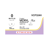 Хирургическая нить Ethicon Викрил Плюс (Vicryl Plus) 0, длина 70 см, кол. игла 36 мм, VCP324H