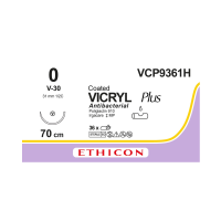 Хірургічна нитка Ethicon Вікріл Плюс (Vicryl Plus) 0, довжина 70 см, кол-ріж. голка 31 мм, VCP9361H