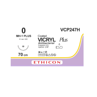 Хирургическая нить Ethicon Викрил Плюс (Vicryl Plus) 0, длина 70 см, кол. игла 31 мм, VCP247H