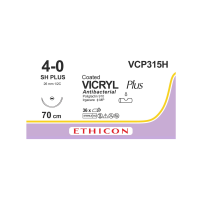 Хирургическая нить Ethicon Викрил Плюс (Vicryl Plus) 4/0, длина 70 см, кол. игла 26 мм, VCP315H