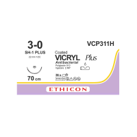 Хірургічна нитка Ethicon Вікріл Плюс (Vicryl Plus) 3/0, довжина 70 см, кол. голка 22 мм, VCP311H