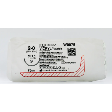 Хірургічна нитка Ethicon Вікіл Рапід (Vicryl Rapide) 2/0, довжина 70 см, кол. голка 31 мм, W9975