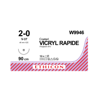 Хірургічна нитка Ethicon Вікіл Рапід (Vicryl Rapide) 2/0, довжина 90 см, кол-ріж. голка 40 мм, W9946