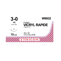Хірургічна нитка Ethicon Вікіл Рапід (Vicryl Rapide) 3/0, довжина 75 см, звор-ріж. голка 26 мм, W9932
