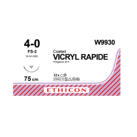 Хірургічна нитка Ethicon Вікіл Рапід (Vicryl Rapide) 4/0, довжина 75 см, звор-ріж. голка 19 мм, W9930
