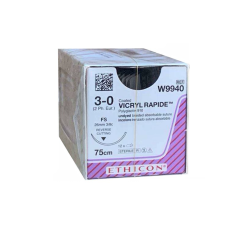 Хірургічна нитка Ethicon Вікіл Рапід (Vicryl Rapide) 3/0, довжина 75 см, звор-ріж. голка 26 мм, W9940