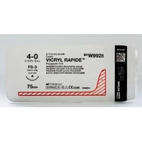 Хірургічна нитка Ethicon Вікіл Рапід (Vicryl Rapide) 4/0, довжина 75 см, кол-ріж. голка 17 мм, W9928