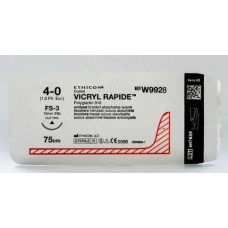Хірургічна нитка Ethicon Вікіл Рапід (Vicryl Rapide) 4/0, довжина 75 см, кол-ріж. голка 17 мм, W9928