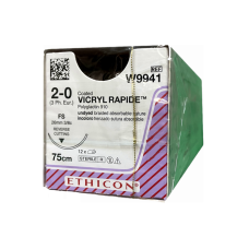 Хірургічна нитка Ethicon Вікіл Рапід (Vicryl Rapide) 2/0, довжина 75 см, звор-ріж. голка 26 мм, W9941