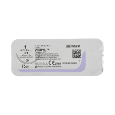 Хірургічна нитка Ethicon Вікріл (Vicryl) 1, довжина 75 см, кол. голка 40 мм, W9231