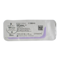 Хірургічна нитка Ethicon Вікріл (Vicryl) 0, довжина 75 см, кол. голка 36 мм, W9141