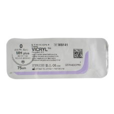 Хірургічна нитка Ethicon Вікріл (Vicryl) 0, довжина 75 см, кол. голка 36 мм, W9141