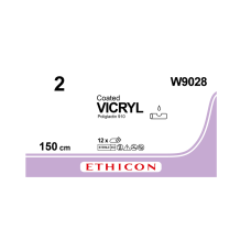 Хірургічна нитка Ethicon Вікріл (Vicryl) 2, довжина 150 см, без голки, W9028