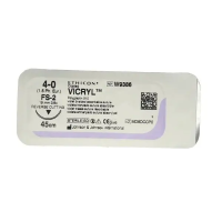 Хірургічна нитка Ethicon Вікріл (Vicryl) 4/0, довжина 45 см, звор-ріж. голка 19 мм, W9386