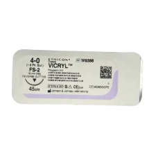 Хірургічна нитка Ethicon Вікріл (Vicryl) 4/0, довжина 45 см, звор-ріж. голка 19 мм, W9386