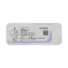 Хірургічна нитка Ethicon Вікріл (Vicryl) 0, довжина 75 см, кол. голка 48 мм, W9250