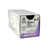 Хирургическая нить Ethicon Викрил (Vicryl) 5/0, длина 75 см, обр-реж. игла 16 мм, W9442