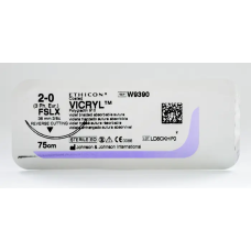Хірургічна нитка Ethicon Вікріл (Vicryl) 2/0, довжина 75 см, звор-ріж. голка 36 мм W9390
