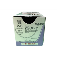 Хірургічна нитка Ethicon Вікріл (Vicryl) 2/0, довжина 75 см, кол. голка 65 мм, W9158