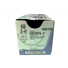 Хірургічна нитка Ethicon Вікріл (Vicryl) 2/0, довжина 75 см, кол. голка 65 мм, W9158