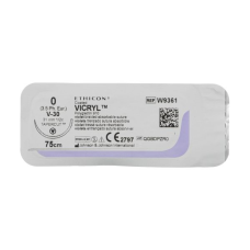 Хірургічна нитка Ethicon Вікріл (Vicryl) 0, довжина 75 см, кол-ріж. голка 31 мм, W9361