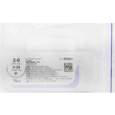 Хирургическая нить Ethicon Викрил (Vicryl) 2/0, длина 75 см, кол-реж. игла 36 мм, W9363