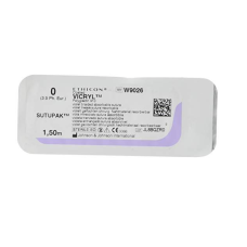 Хірургічна нитка Ethicon Вікріл (Vicryl) 0, довжина 150 см, без голки, W9026
