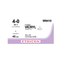 Хирургическая нить Ethicon Викрил (Vicryl) 4/0, длина 45 см, реж. игла 13 мм, W9410