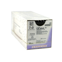 Хирургическая нить Ethicon Викрил (Vicryl) 7/0, длина 30 см, 2 шпательные иглы 6,5 мм, W9561