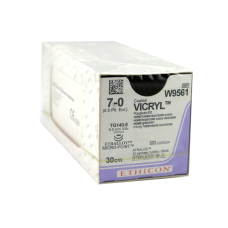Хірургічна нитка Ethicon Вікріл (Vicryl) 7/0, довжина 30 см, 2 шпательні голки 6,5 мм, W9561