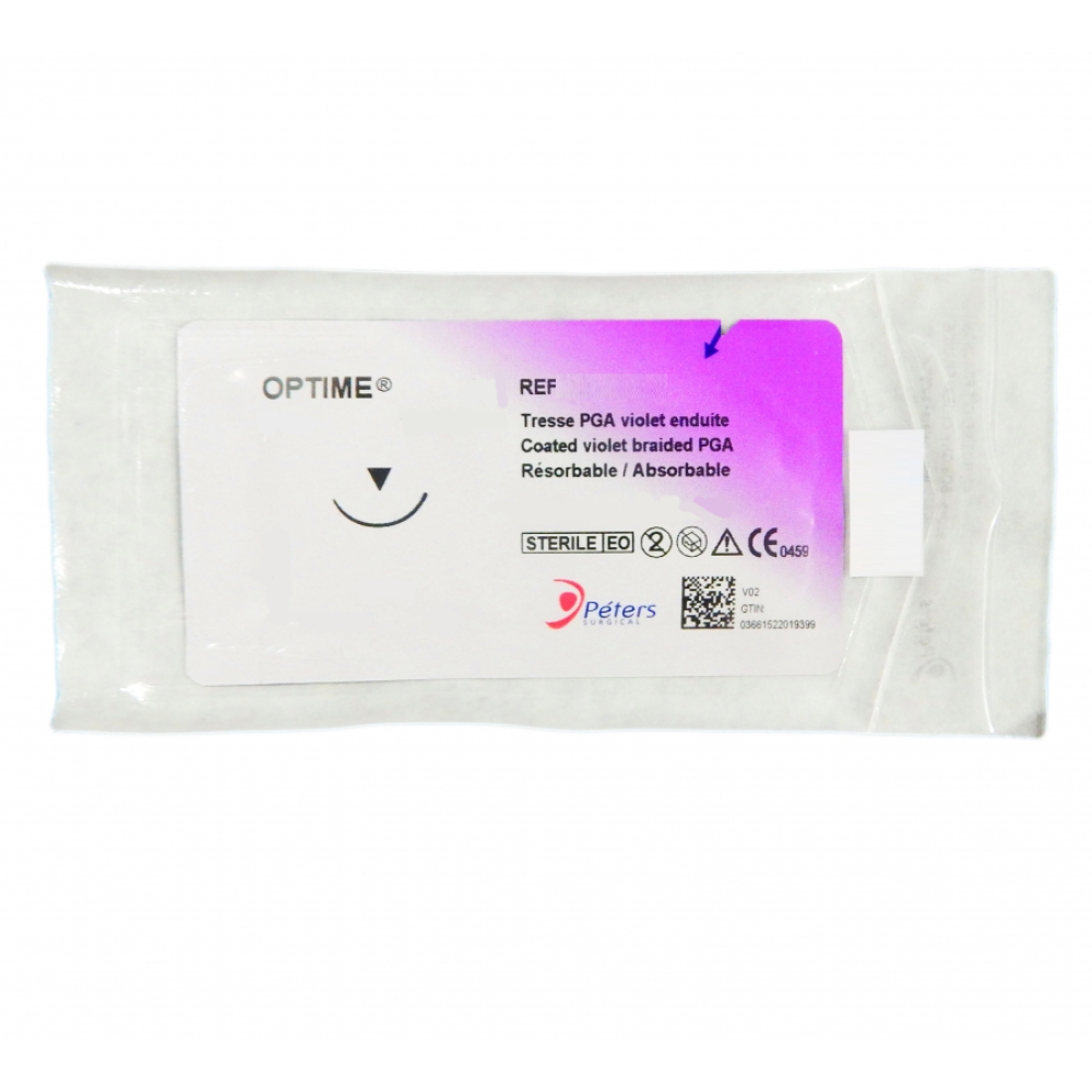 Хирургическая нить Optime 3/0 (Викрил), режущая 24мм, 3/8, длина 75см 18I20K (W9890)