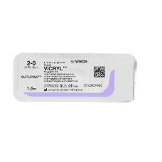 Хірургічна нитка Ethicon Вікріл (Vicryl) 2/0, довжина 150 см, без голки W9025