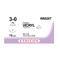 Хірургічна нитка Ethicon Вікріл (Vicryl) 3/0, довжина 75 см, звор-ріж. голка 26 мм, W9526T