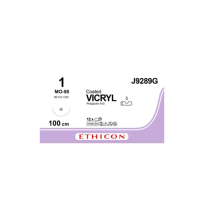 Хірургічна нитка Ethicon Вікріл (Vicryl) 1, довжина 100 см, голка колюча 80 мм, J9289G