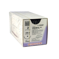 Хірургічна нитка Ethicon Вікріл (Vicryl) 2, довжина 75 см, звор-ріж. голка 22 мм, W9287