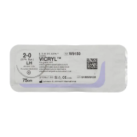 Хірургічна нитка Ethicon Вікріл (Vicryl) 2/0, довжина 75 см, кол. голка 40 мм, W9150