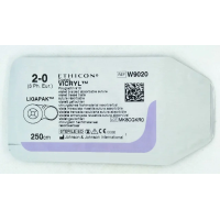 Хірургічна нитка Ethicon Вікріл (Vicryl) 2/0, довжина 250 см, без голки, W9020